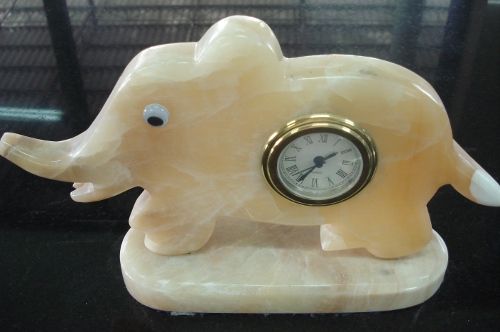 elephant marble clock
